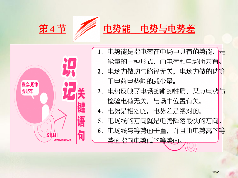 高中物理第一章静电场第4节电势能电势与电势差版本省公开课一等奖新名师优质课获奖PPT课件.pptx_第1页