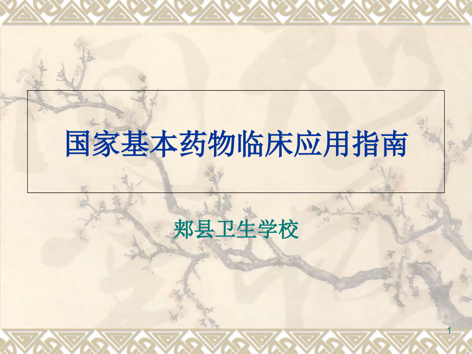 国家基本药物临床应用指南.ppt_第1页