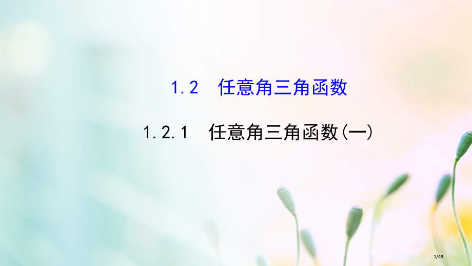 高中数学第一章三角函数1.2.1任意角的三角函数1课件省公开课一等奖新名师优质课获奖PPT课件.pptx_第1页