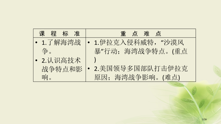 高中历史第5章连绵不断的局部战争第4节海湾战争省公开课一等奖新名师优质课获奖PPT课件.pptx_第2页