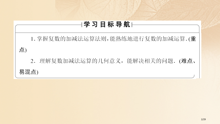 高中数学第三章数系的扩充与复数3.2.1复数的加法与减法省公开课一等奖新名师优质课获奖PPT课件.pptx_第2页