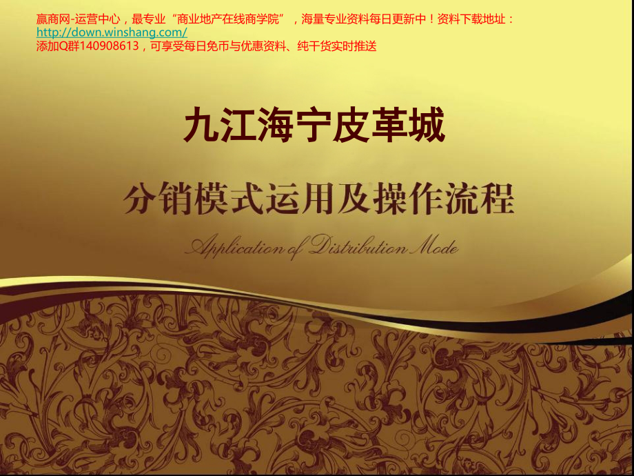九江海宁皮革城分销模式运用及操作流程(43页).ppt_第1页