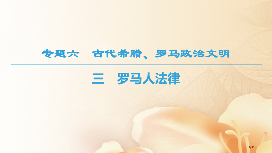 高中历史专题6古代希腊罗马的政治文明3罗马人的法律省公开课一等奖新名师优质课获奖PPT课件.pptx_第1页