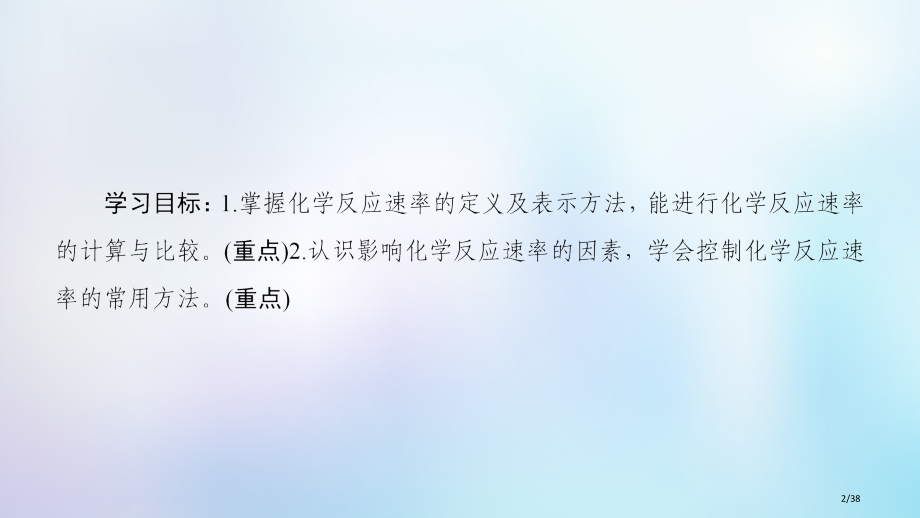 高中化学专题2化学反应与能量转化第1单元化学反应速率与反应限度第一课时化学反应速率省公开课一等奖新名.pptx_第2页