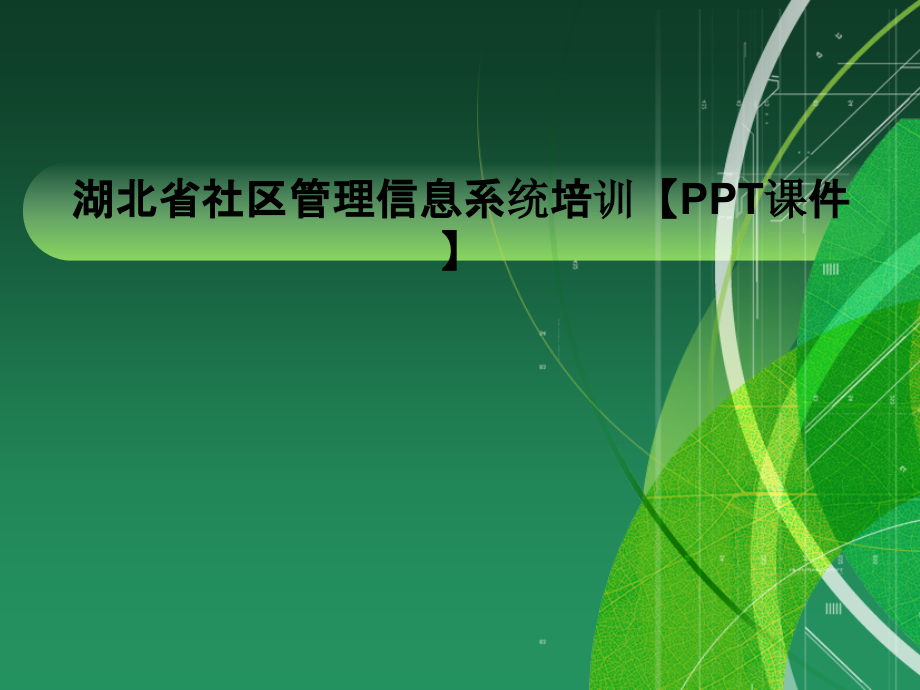 湖北省社区管理信息系统培训.ppt_第1页