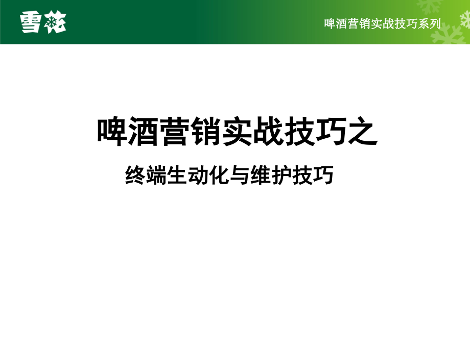 华润雪花啤酒终端生动化陈列标准培训.ppt_第1页