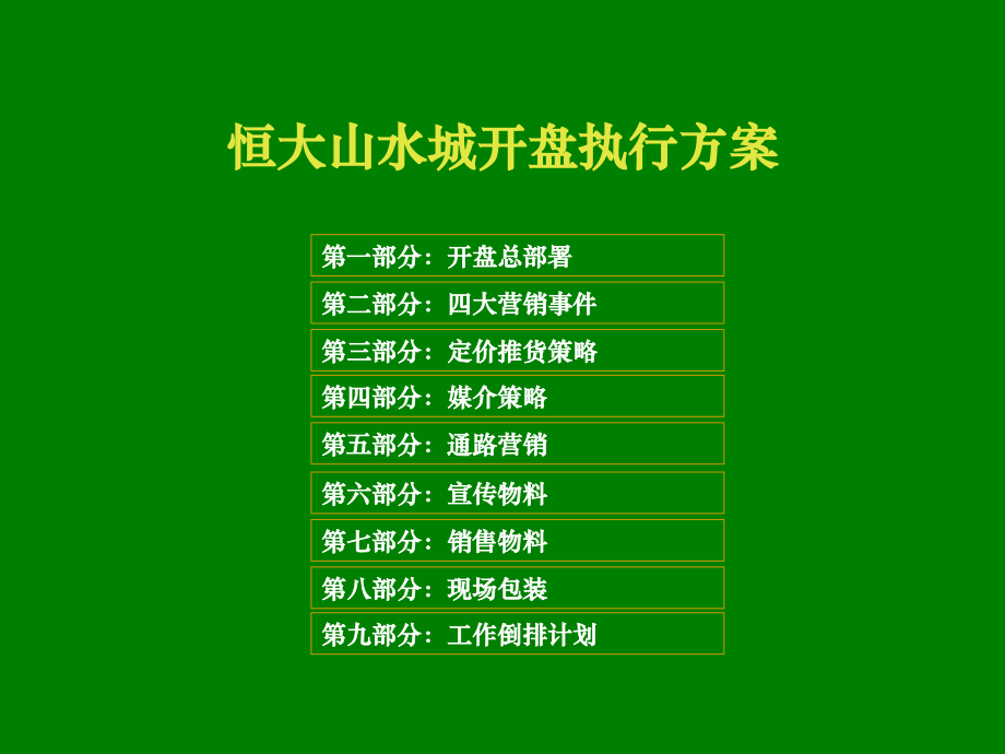 广州恒大山水城开盘执行方案.ppt_第1页