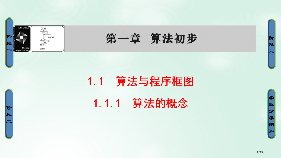 高中数学第一章算法初步1.1.1算法的概念省公开课一等奖新名师优质课获奖PPT课件.pptx_第1页