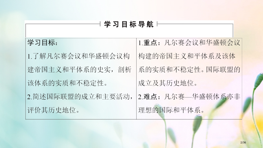 高中历史专题2凡尔赛—华盛顿体系下的和平1凡尔赛—华盛顿体系的形成省公开课一等奖新名师优质课获奖PP.pptx_第2页