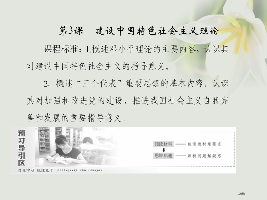 高中历史专题420世纪以来中国重大思想理论成果第3课建设中国特色社会主义理论省公开课一等奖新名师优质.pptx_第1页