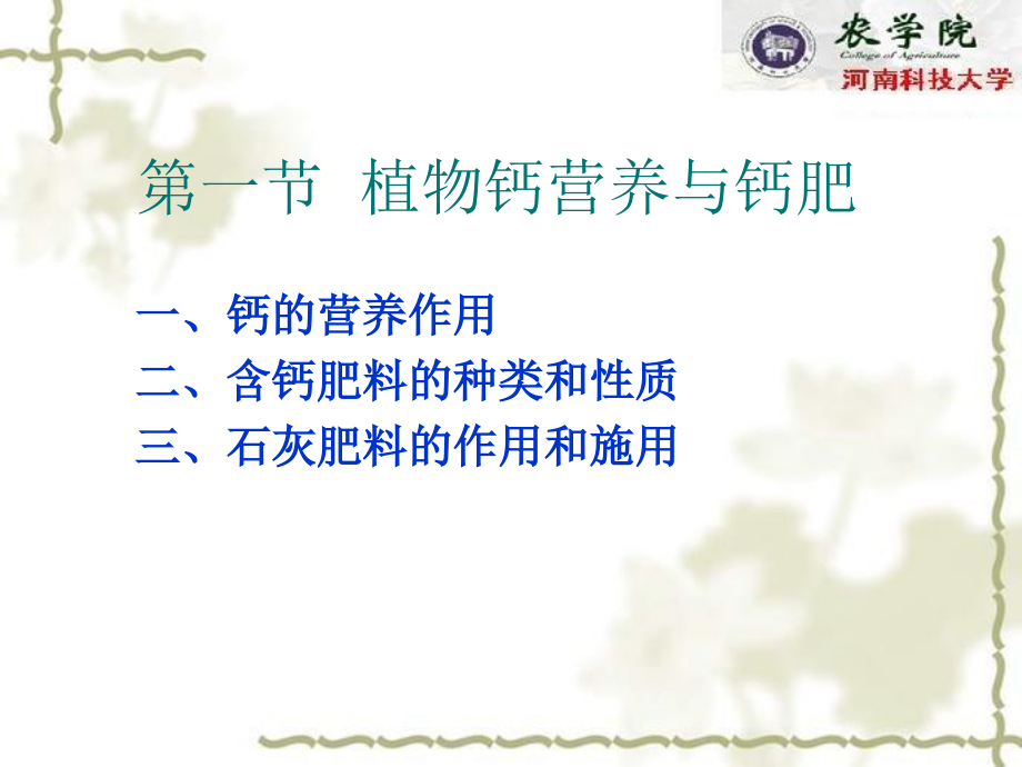 植物的钙镁硫营养及钙镁硫肥.ppt_第1页