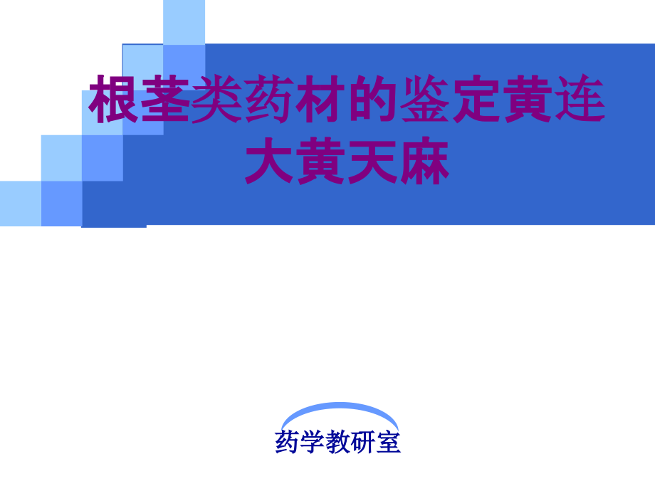 根茎类药材的鉴定黄连大黄天麻优质PPT课件.ppt_第1页