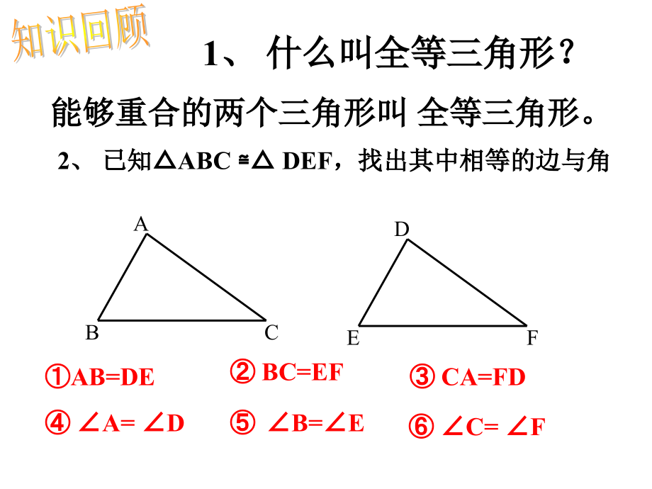 人教版八年级数学上册优质课课件《三角形全等的判定一》.ppt_第2页