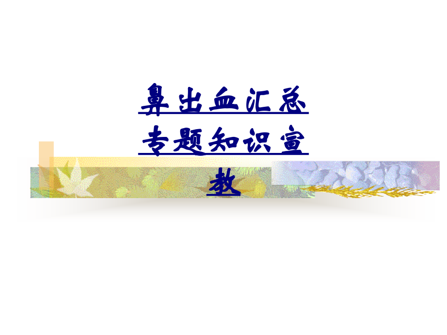 鼻出血汇总专题知识宣教-PPT医学课件.ppt_第1页