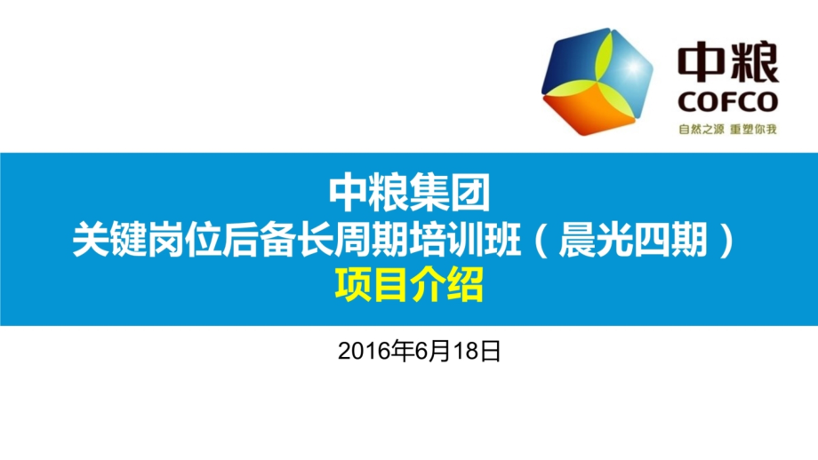 中粮集团：关键岗位后备人才长周期培养项目.pptx_第1页