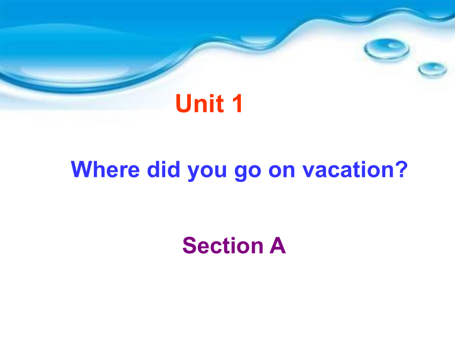 新目标八年英语上Unit1WheredidyougoonvacationSectionA.ppt_第1页