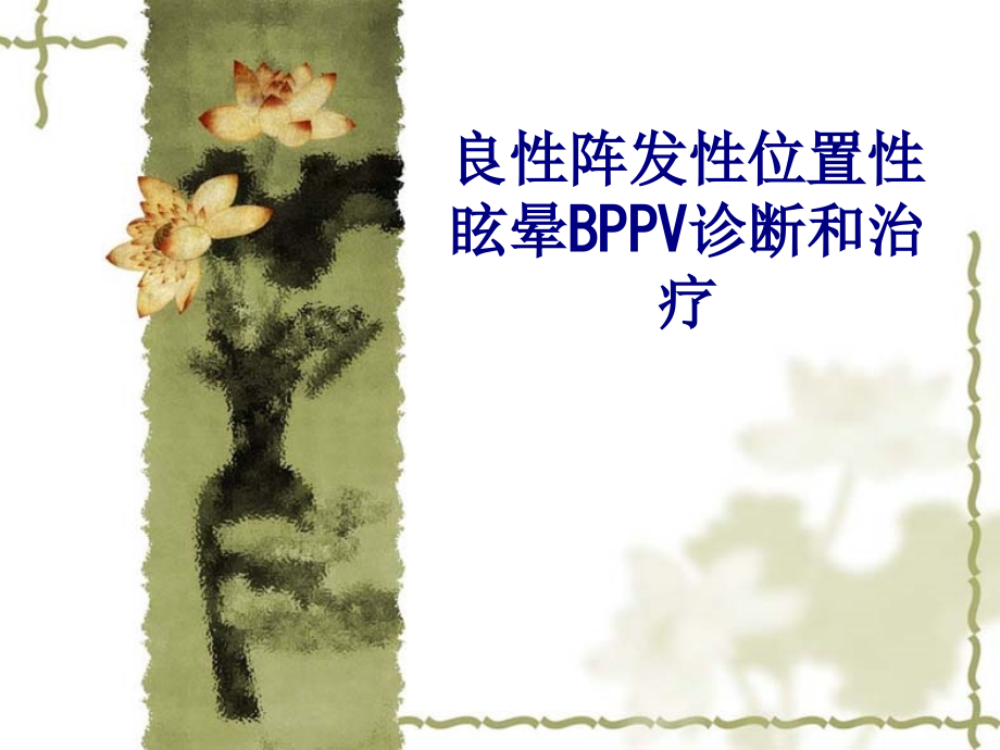 医学良性阵发性位置性眩晕BV诊断和治疗专题.ppt_第1页