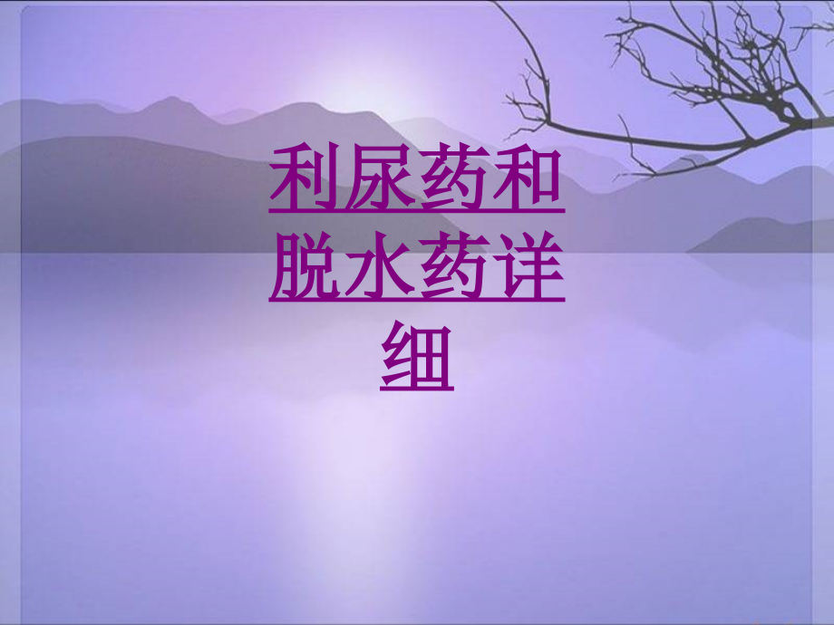 医学利尿药和脱水药详细.ppt_第1页