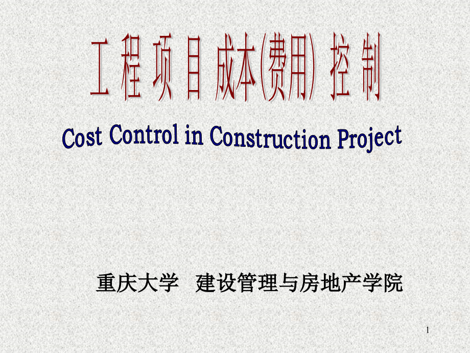 工程项目成本(费用)控制.ppt_第1页