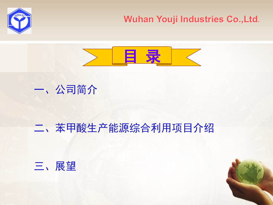 苯甲酸生产能源综合利用——武汉有机实业有限公司专题培训课件.ppt_第1页