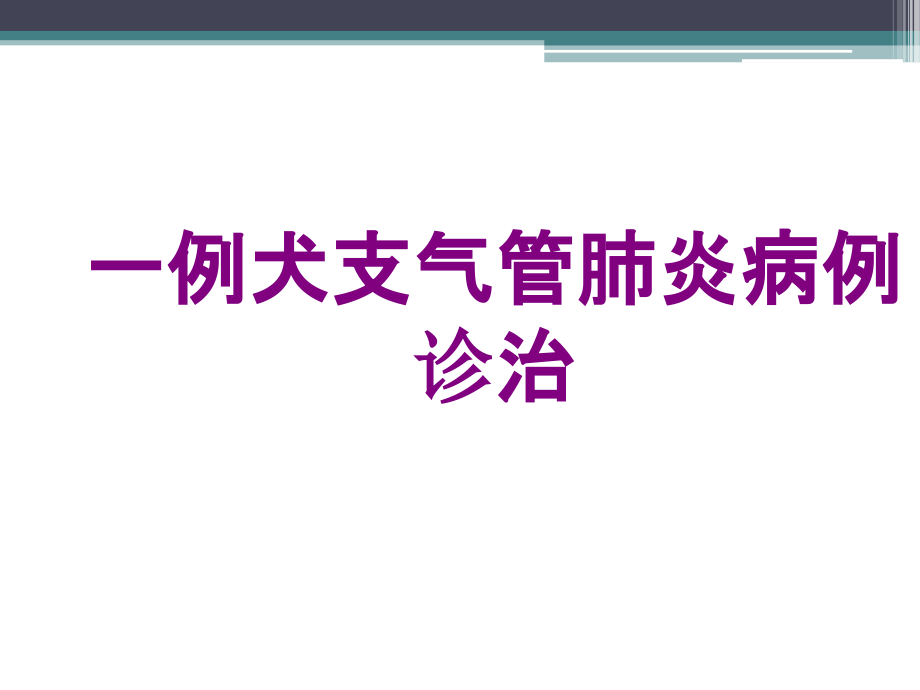 一例犬支气管肺炎病例诊治ppt.ppt_第1页