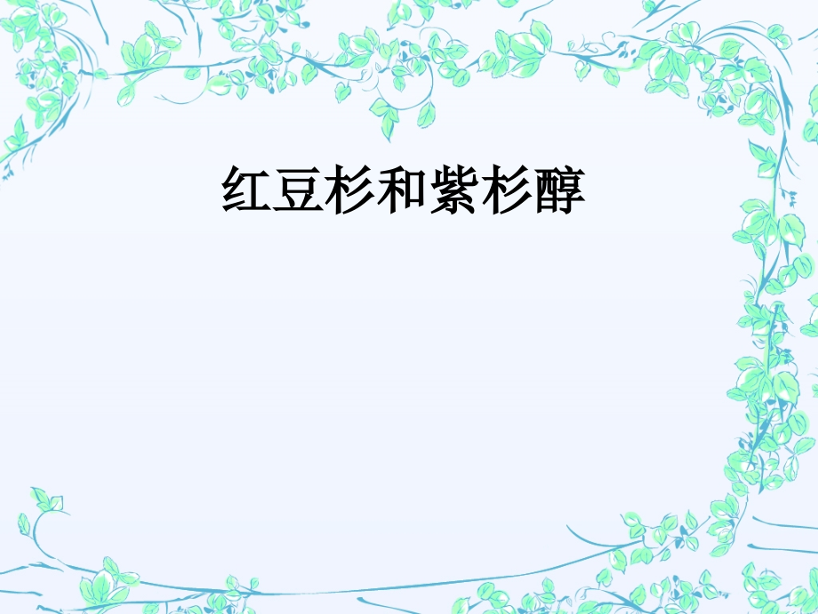 红豆杉和紫杉醇课件.ppt_第1页