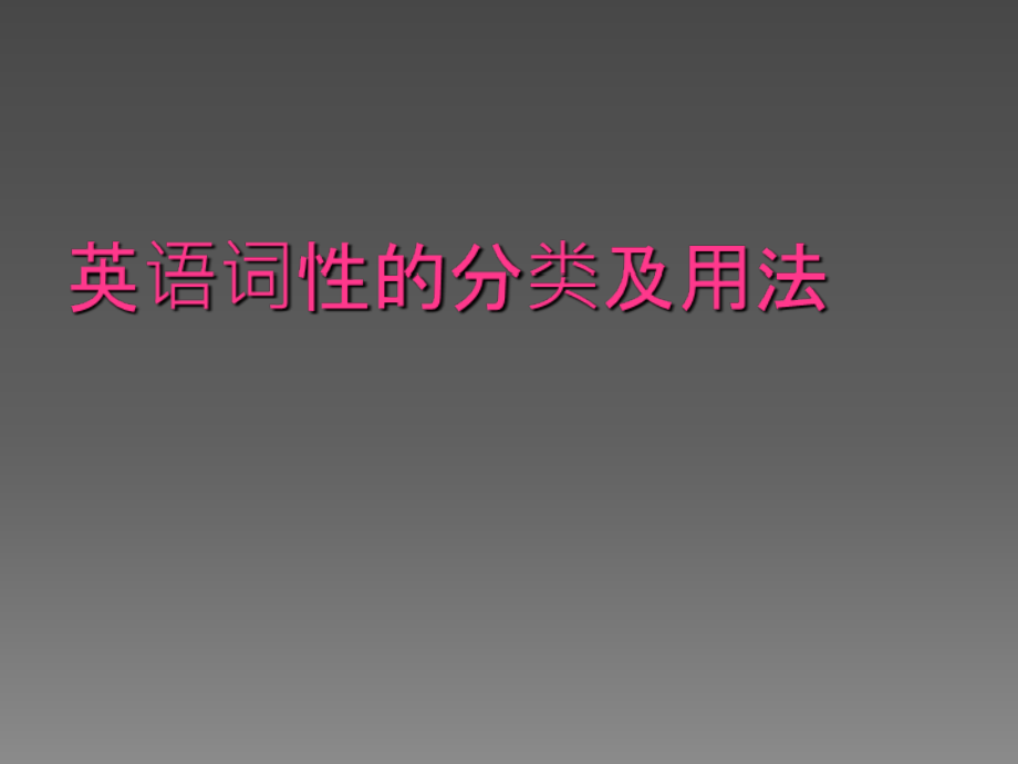语法--英语词性分类及用法优质公开课获奖课件.ppt_第1页