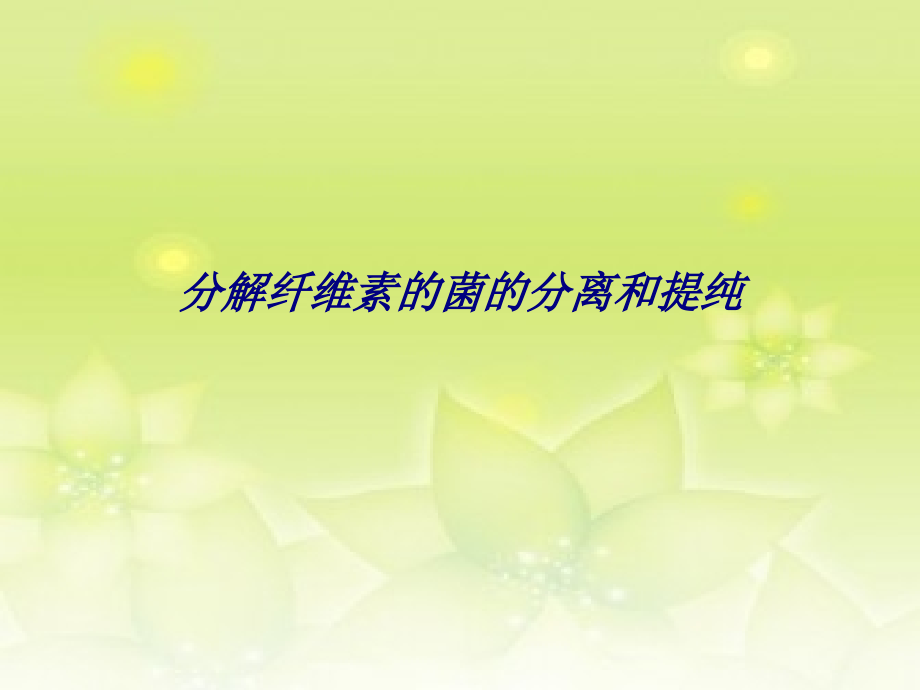 分解纤维素的菌的分离和提纯.ppt_第1页