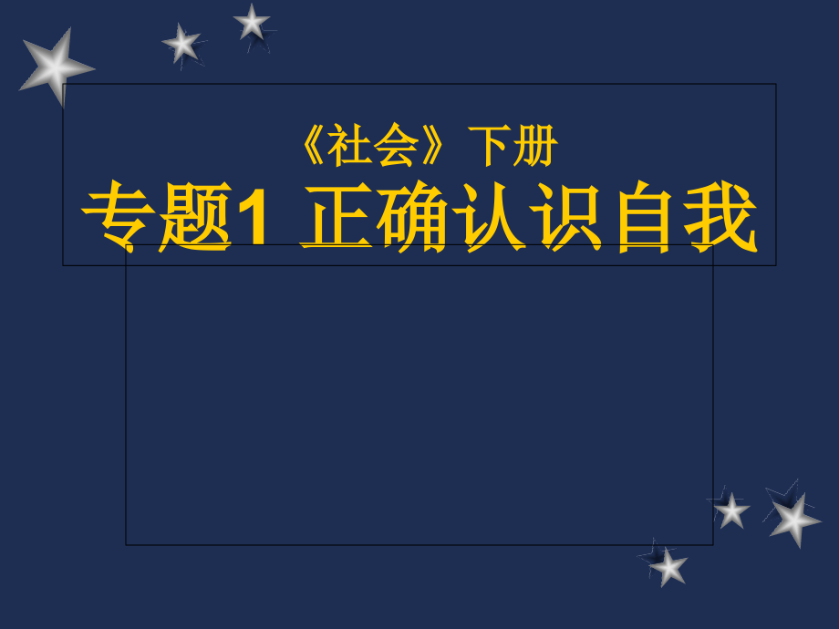 社会下册专题1-正确认识自我教学课件.ppt_第1页