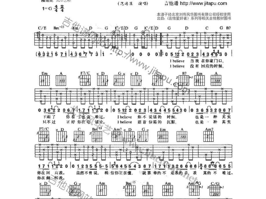 几首简单的歌曲吉他谱.ppt_第2页