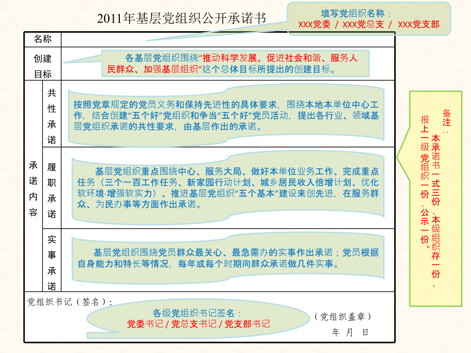 党员公开承诺表格填写说明.pptx_第1页
