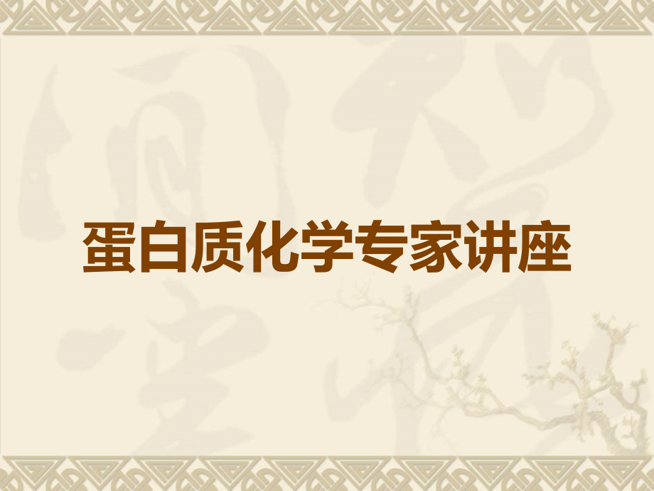 蛋白质化学专家讲座.ppt_第1页