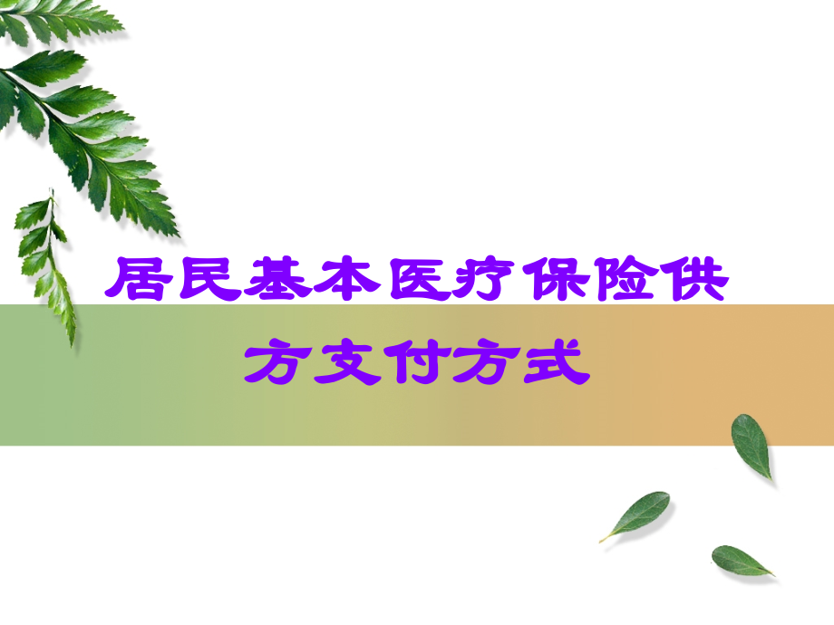 居民基本医疗保险供方支付方式.ppt_第1页