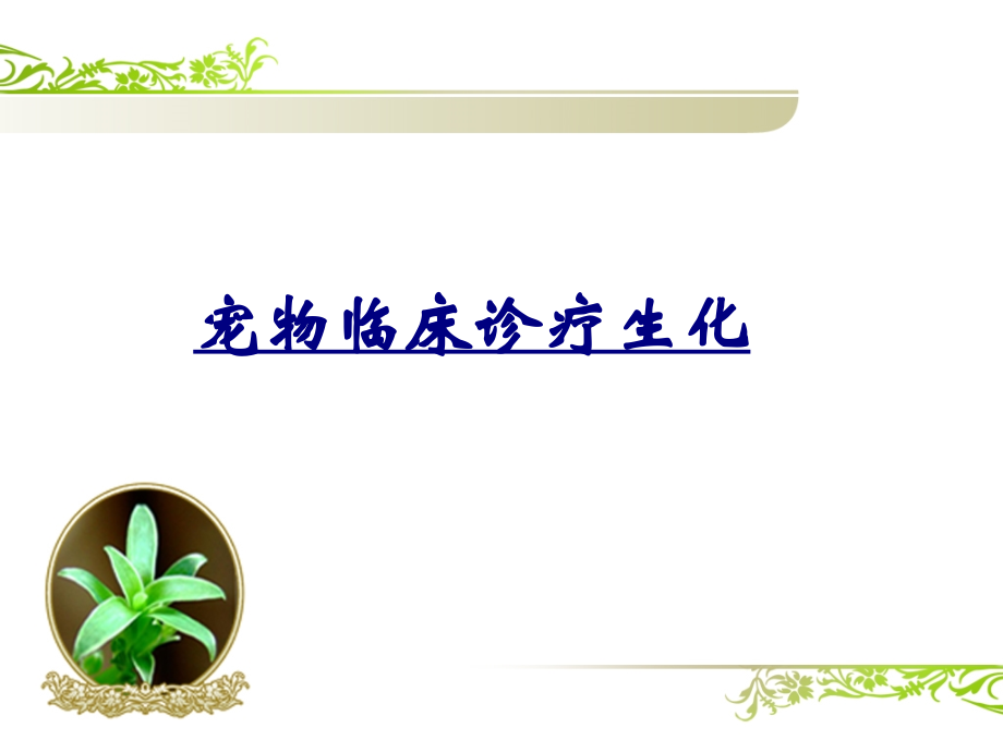 宠物临床诊疗生化.ppt_第1页