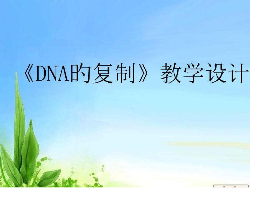 DNA复制说课稿.pptx_第1页