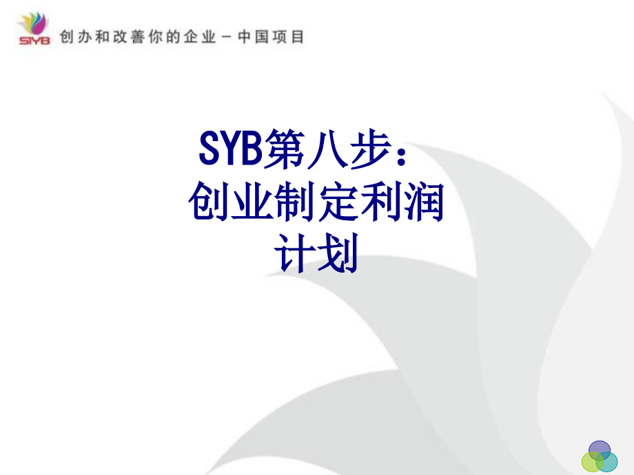 SYB第八步创业制定利润计划.ppt_第1页