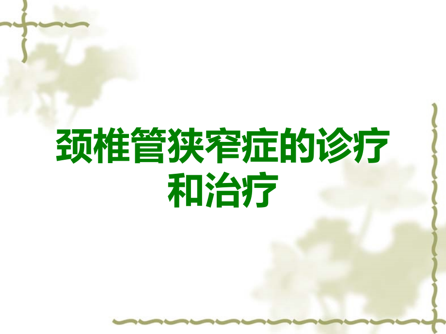 颈椎管狭窄症的诊疗和治疗.ppt_第1页