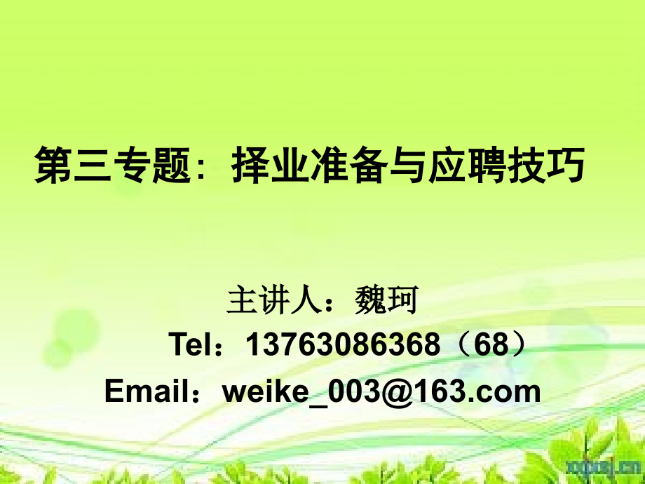 就业指导第三专题.ppt_第1页