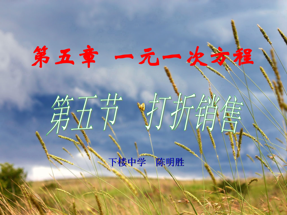 一元一次方程的应用--打折销售.ppt_第1页