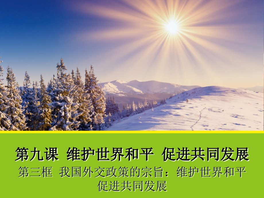 【政治】93《我国外交政策的宗旨：维护世界和平促进共同发展》课件（人教版必修2）.ppt_第1页