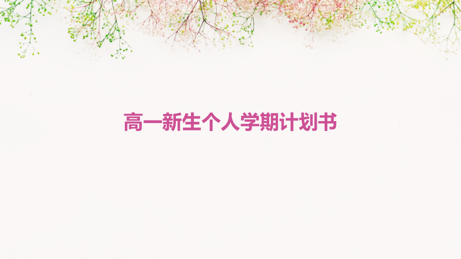 高一新生个人学期计划书.pptx_第1页