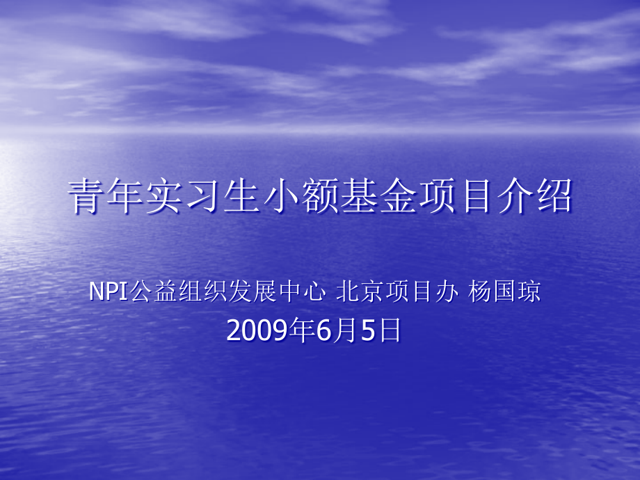 青年实习生小额基金项目介绍.ppt_第1页