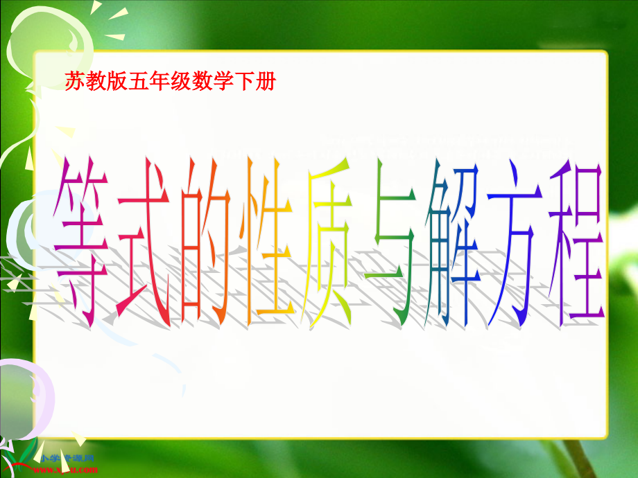 苏教版五年级数学下册课件等式的性质与解方程1(1).ppt_第1页