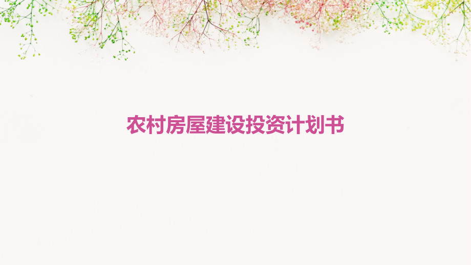 农村房屋建设投资计划书.pptx_第1页