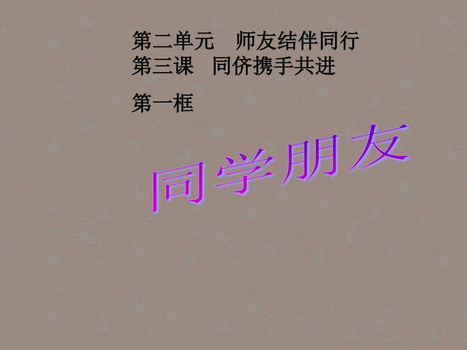 八年级政治《同学_朋友》课件_新人教版.ppt_第1页