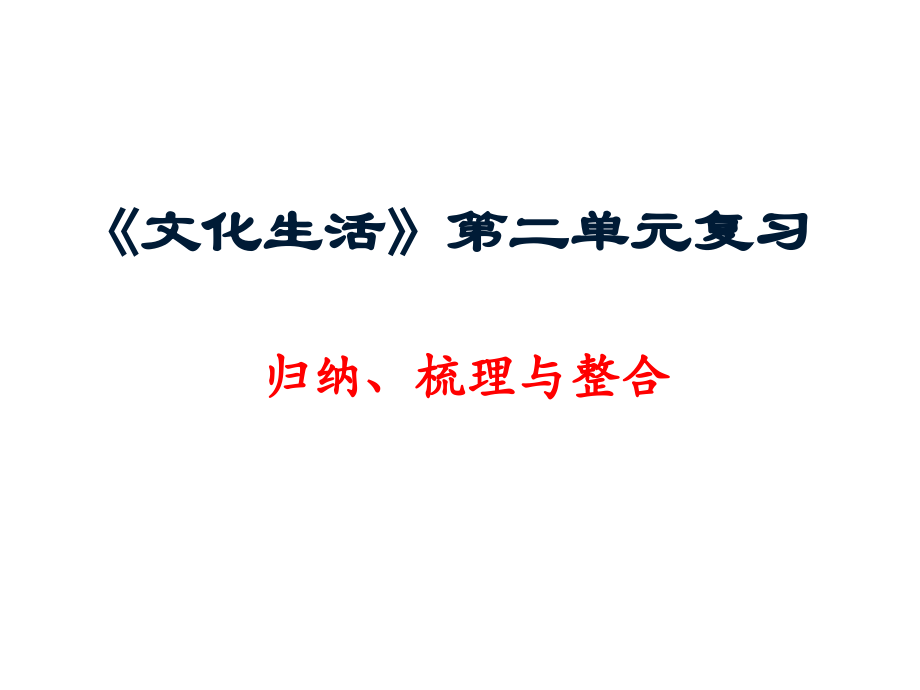 文化生活第二单元复习秀山高级中学肖朝海.pptx_第1页