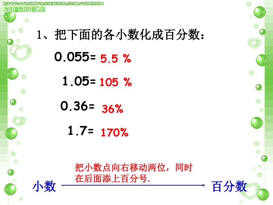 人教版六年级数学上册第五单元第三课时_百分数与分数的互化(例3、例4).ppt_第2页