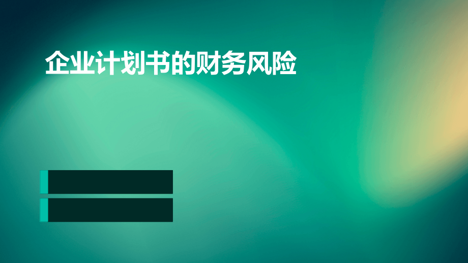 企业计划书的财务风险.pptx_第1页