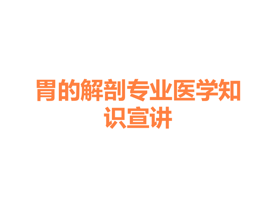 胃的解剖专业医学知识宣讲.ppt_第1页