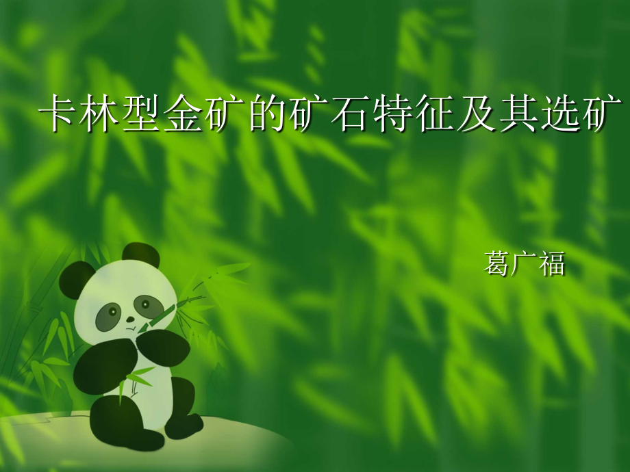 卡林型金矿的矿石特征及其选矿.ppt_第1页